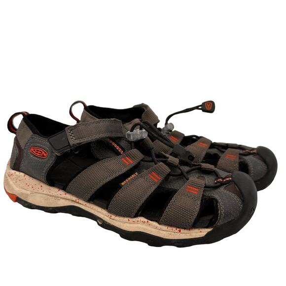 Keen Newport Neo H2 Boys Gray/Orange Keen Sandal Size 3 - Picture 1 of 9